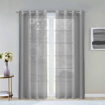 Palacedesigns 84 in. Silver Solid Modern Window Panels - Set of 2 PA3100573